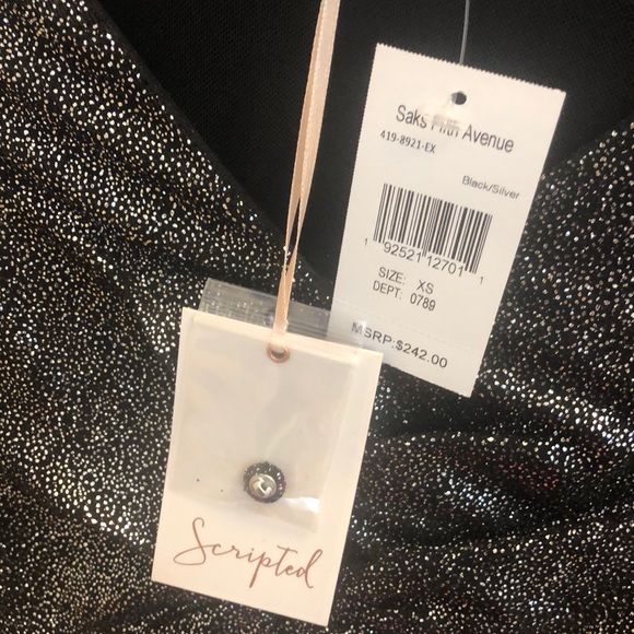 Scripted Metallic Long- Sleeve Bodysuit NWT - Picture 9 of 15